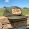 Military Green Leather Patch Hat