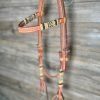 Rawhide Braided Tooled Browband Headstall