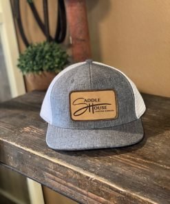Grey Leather Patch Hat